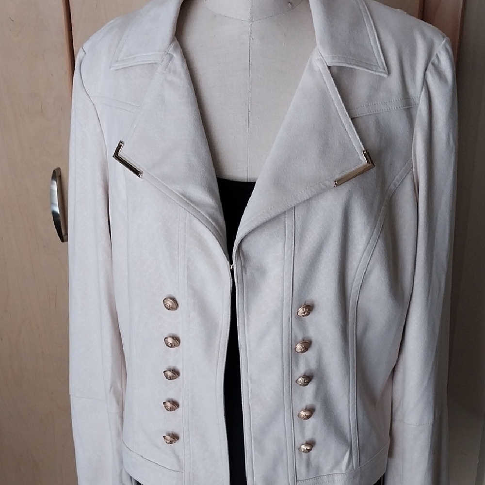 INSIGHT NY Blush Textured Faux Suede Jacket Size Large